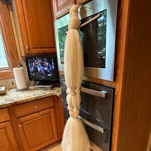 Plant Holder 48" Long Strong Handmade from Yarn Ivory